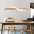 lustre linéaire moderne en bois